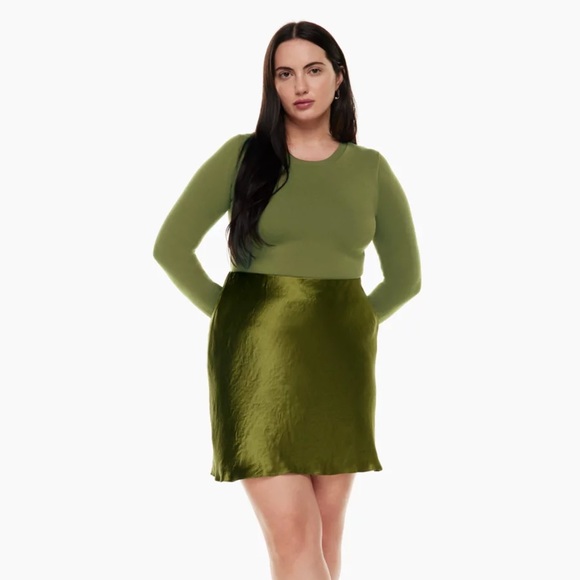 Aritzia Babaton Mini Satin Slip Skirt - Picture 2 of 8